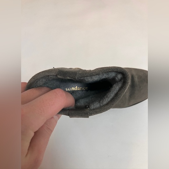 SUNDANCE hidden platform suede faux fur lined booties - Picture 7 of 8